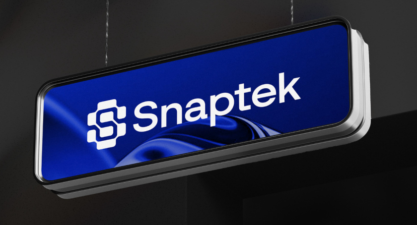 Snaptek 人工智能尖端科技品牌S字母logo設(shè)計vi設(shè)計，藍(lán)色科技風(fēng)