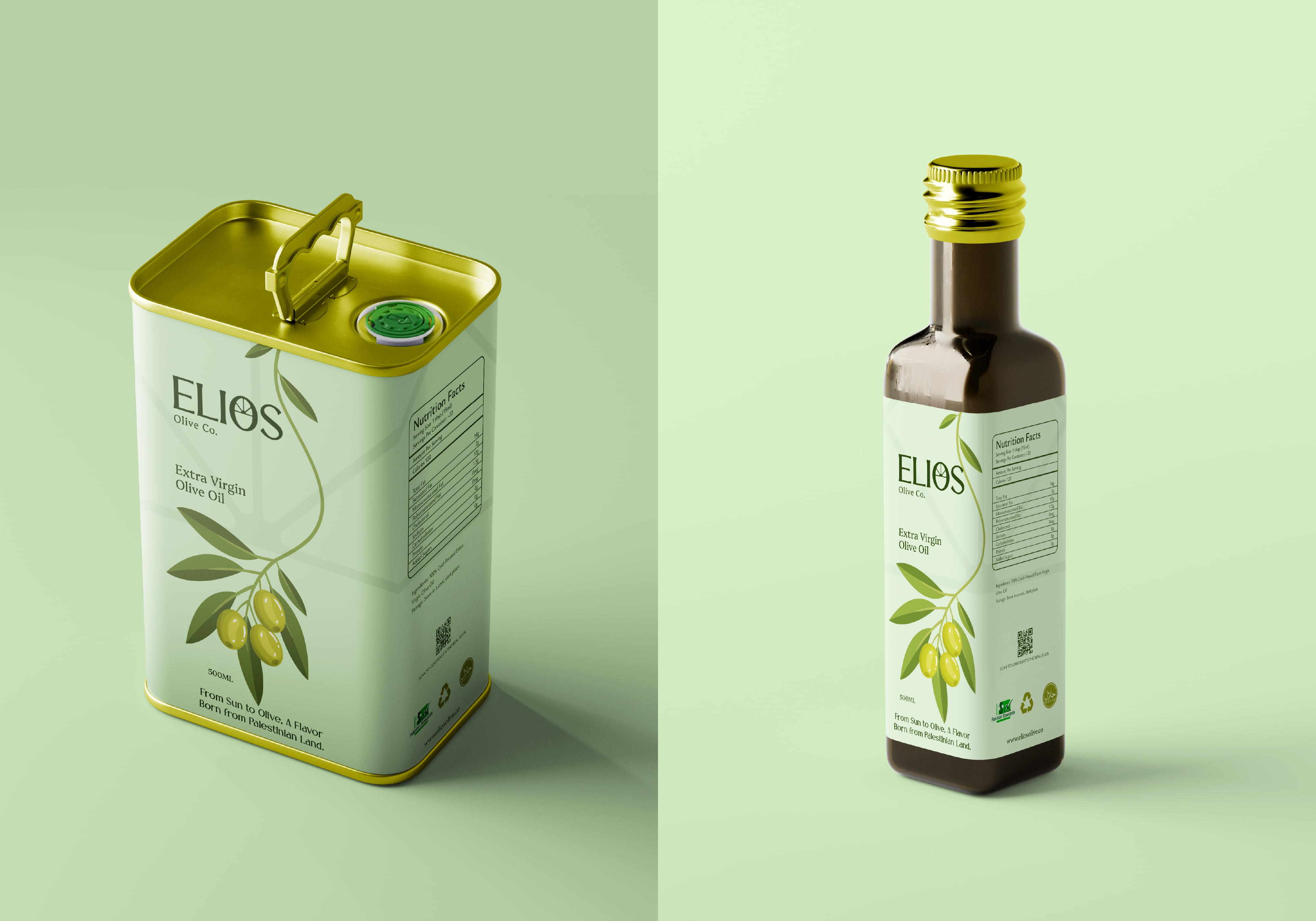 Elios代表文化和傳統(tǒng)橄欖油品牌logo設計包裝設計，自然清新風格