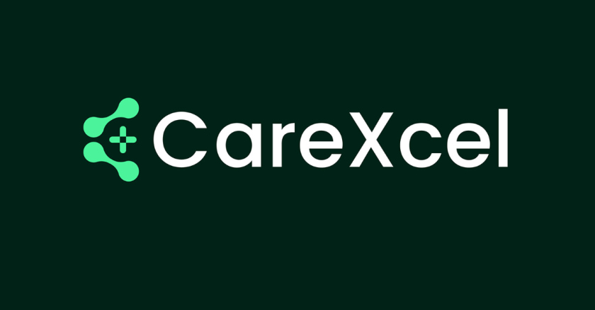 CareExcel 醫療保健解決方案公司logo設計vi設計，分子結構加十字