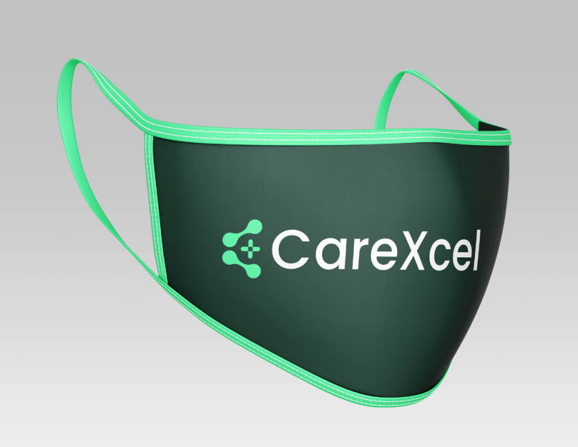 CareExcel 醫(yī)療保健解決方案公司logo設計vi設計，分子結構加十字