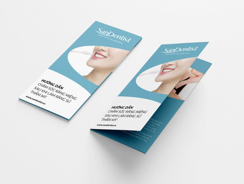 SanDentist 美容牙科品牌形象vi設計，清新風格突出安全與美麗