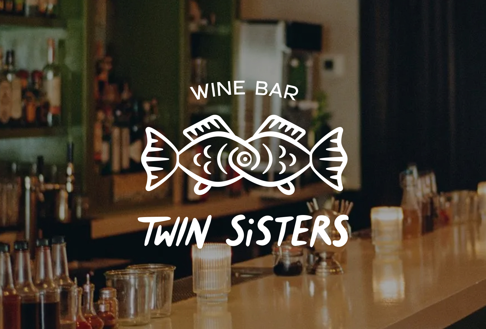 Twin Sisters 酒吧雙魚logo設計品牌視覺形象設計