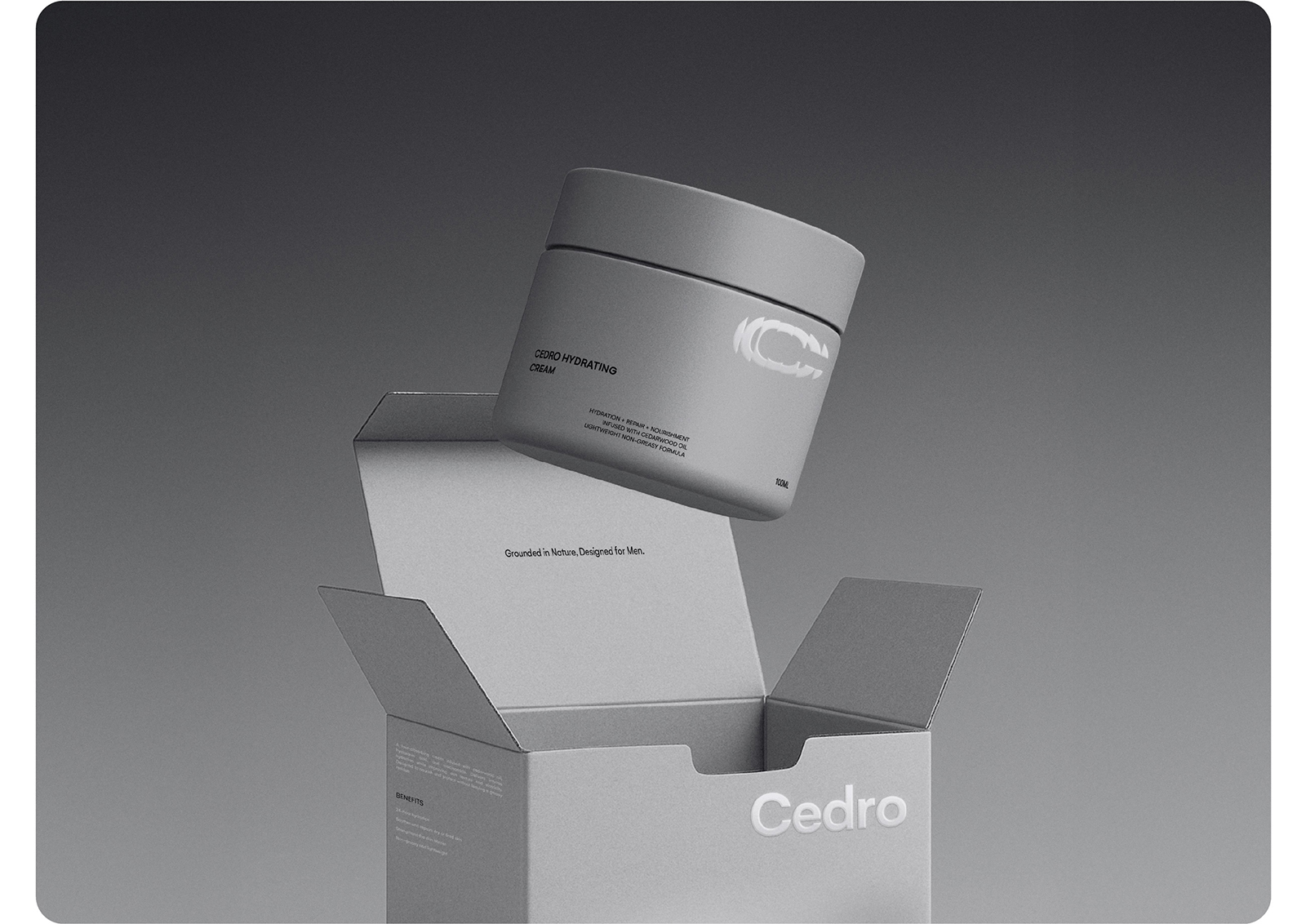 Cedro 男性護膚品牌創建（潔面乳保濕霜精華液）-命名logo設計銀色包裝設計