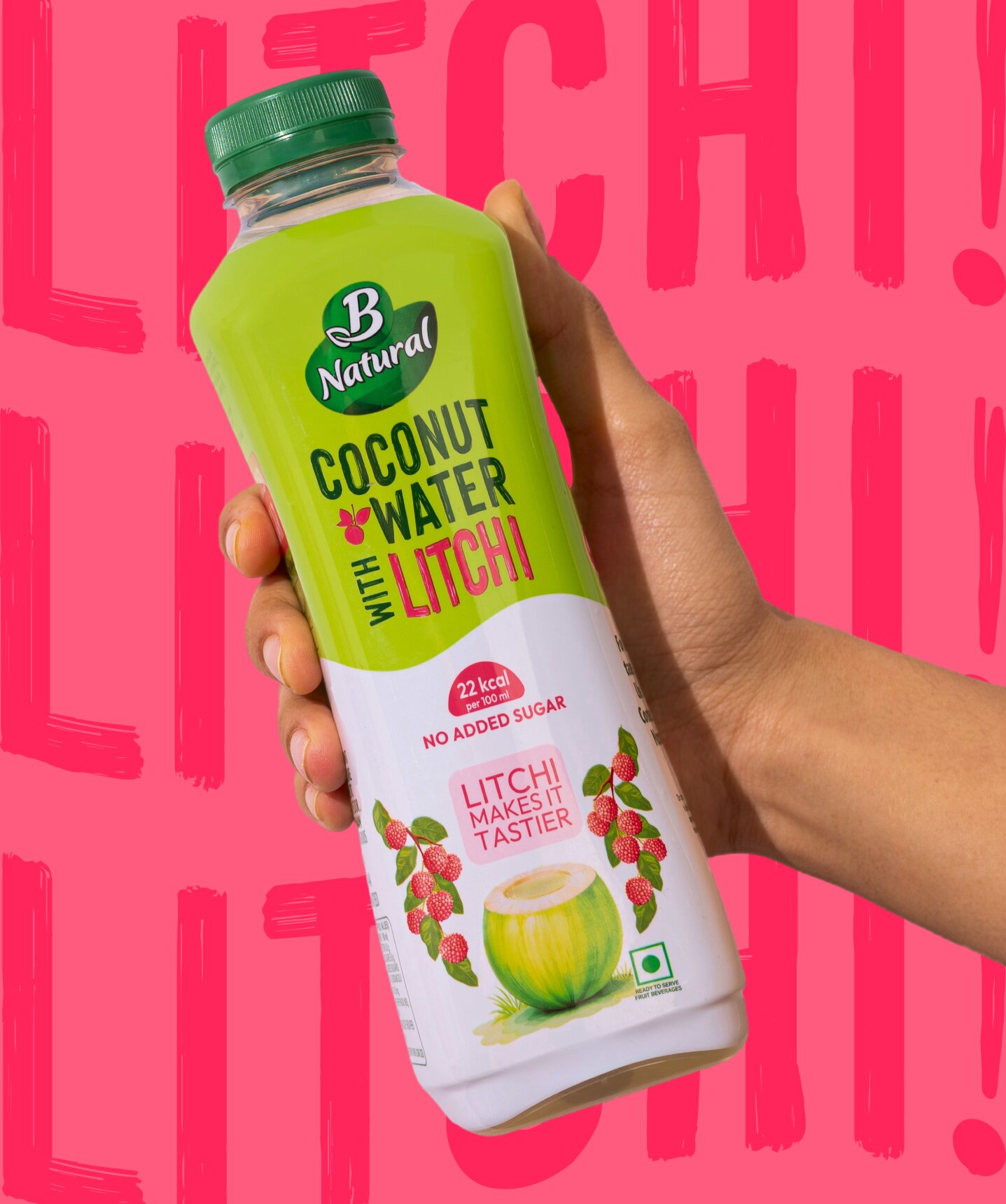 B Natural 椰子水包裝設計自然水彩綠色風格-上海包裝設計公司