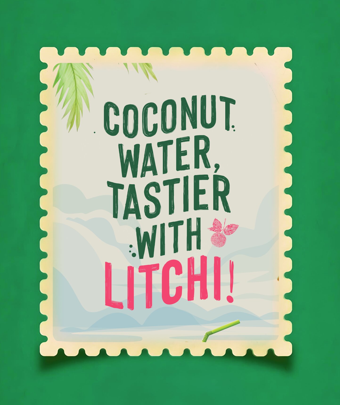 B Natural 椰子水包裝設計自然水彩綠色風格-上海包裝設計公司