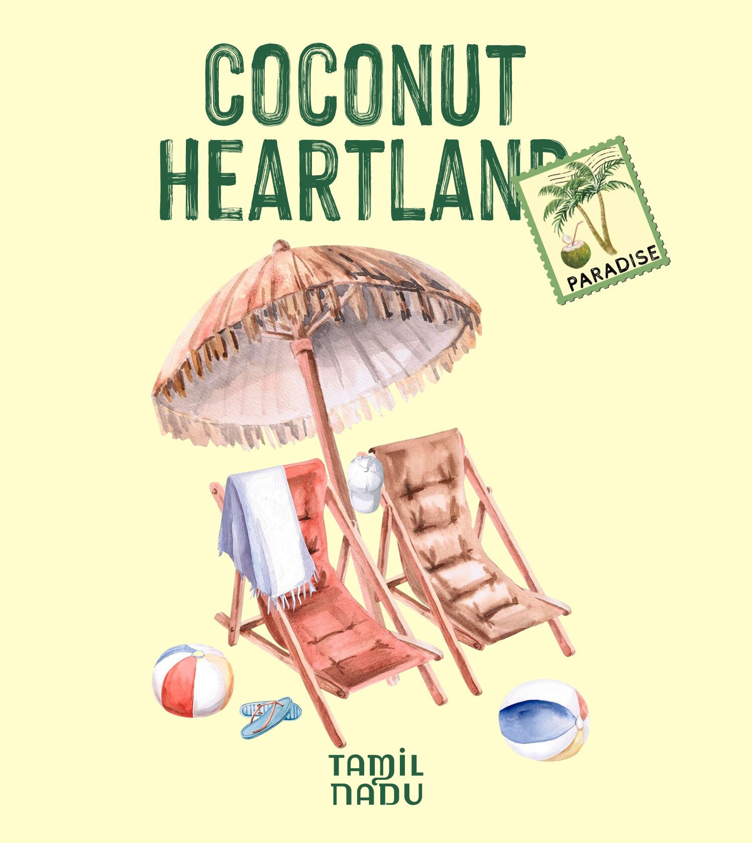 B Natural 椰子水包裝設計自然水彩綠色風格-上海包裝設計公司