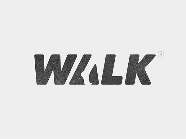 9.walk負空間標志logo設計