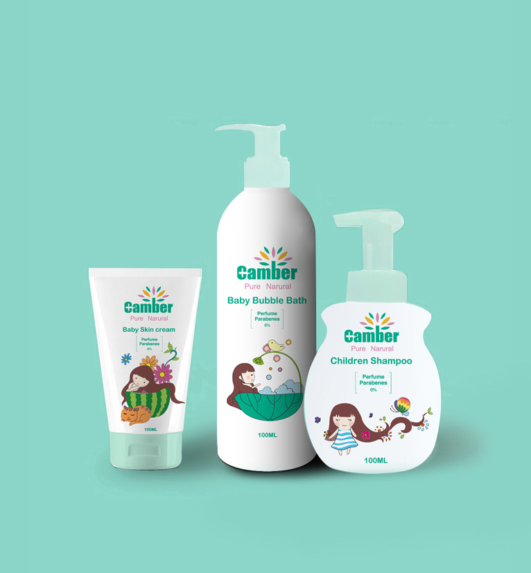 康貝兒童護(hù)膚品設(shè)計(jì)沐浴露洗發(fā)露潤(rùn)膚露包裝設(shè)計(jì)-全家福