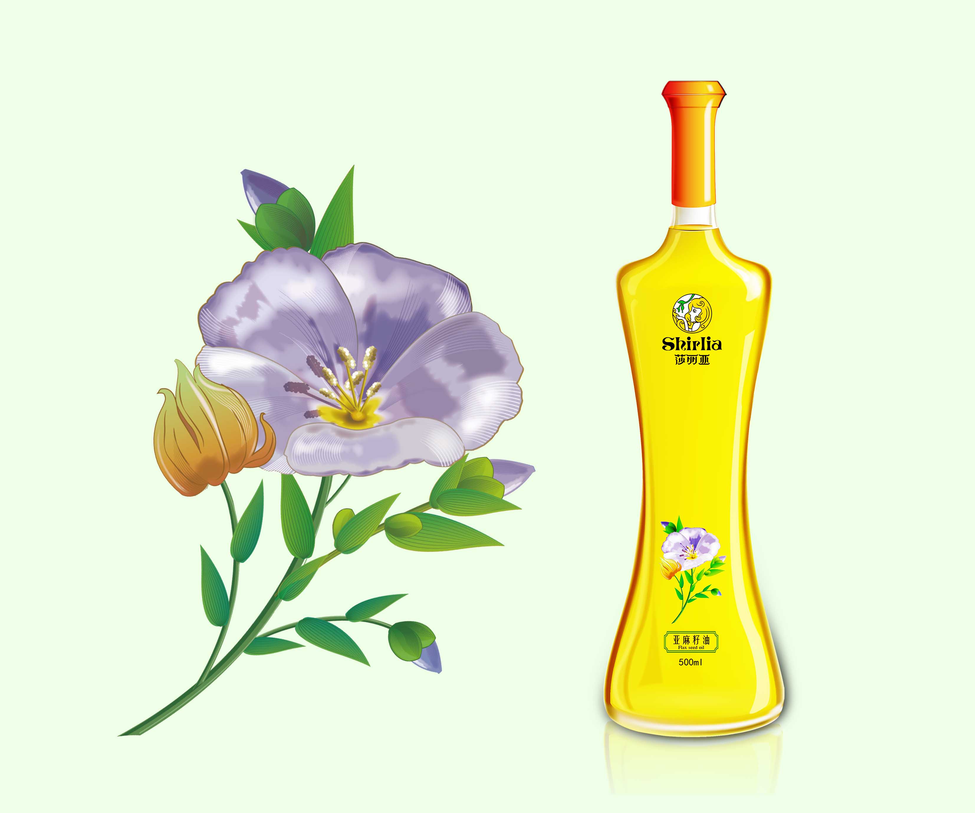 Shirlia 莎麗亞食用油包裝設計瓶形設計山茶油亞麻籽油葡萄籽油禮盒包裝設計