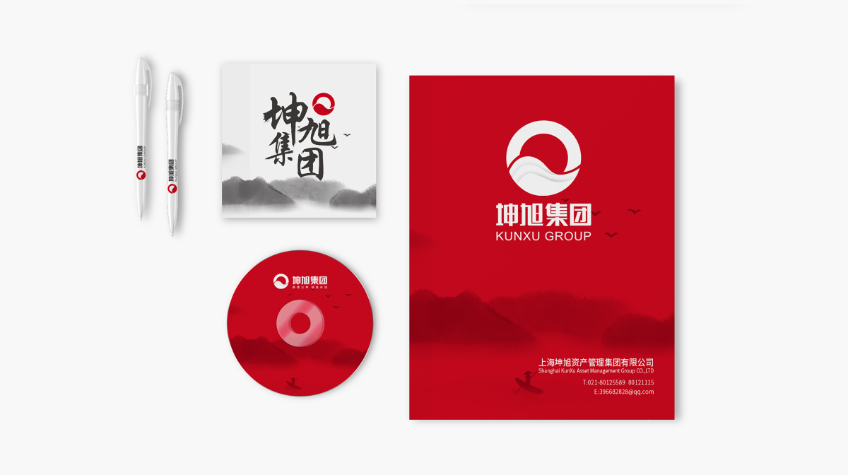坤旭集團(tuán)企業(yè)文化MI策劃建設(shè)與公司llogo設(shè)計vi設(shè)計，濃濃中國風(fēng)