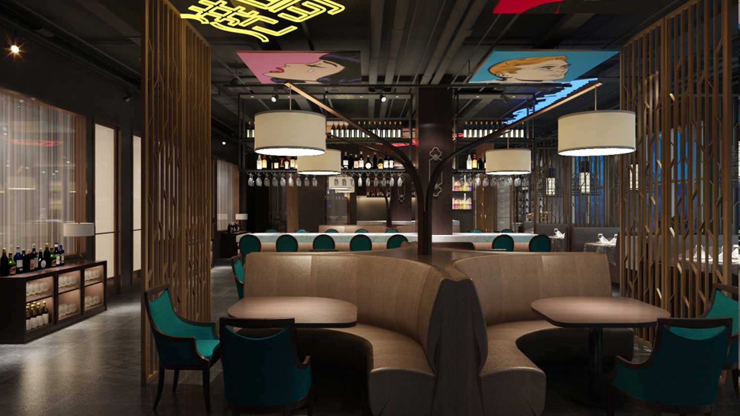 港島印象餐廳餐飲空間設(shè)計(jì)