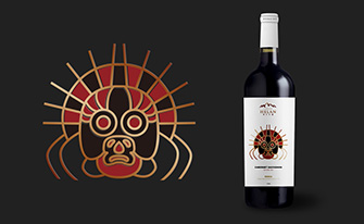 賀蘭之麓巖畫系列賀蘭山葡萄酒包裝設計酒標設計-上海紅酒包裝設計公司