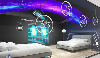 安睡號碼智能數(shù)字睡眠系統(tǒng)與ai空氣懸浮床墊SI連鎖專賣店店鋪設(shè)計