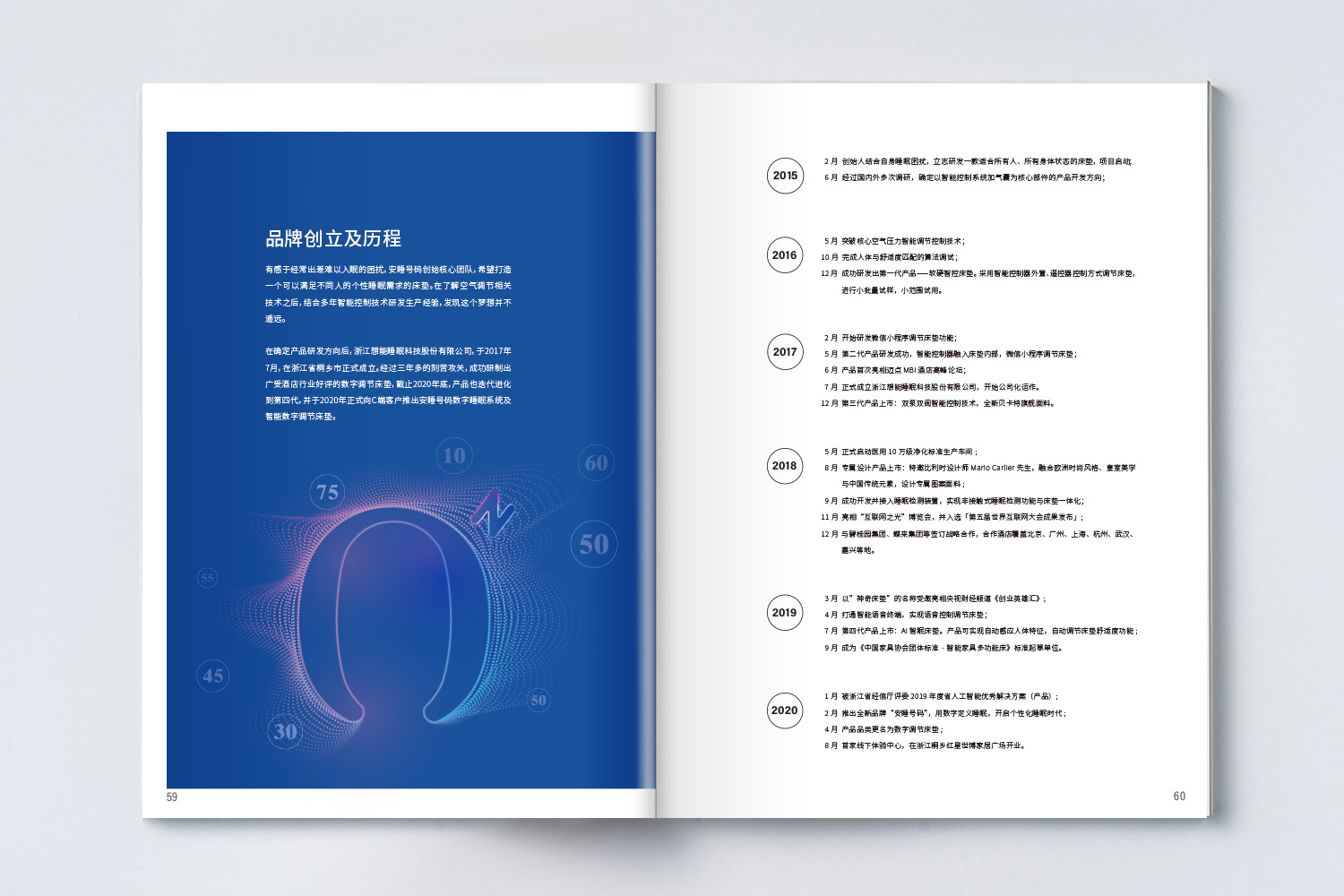 安睡號碼智能數字調節床墊宣傳畫冊設計與文案策劃