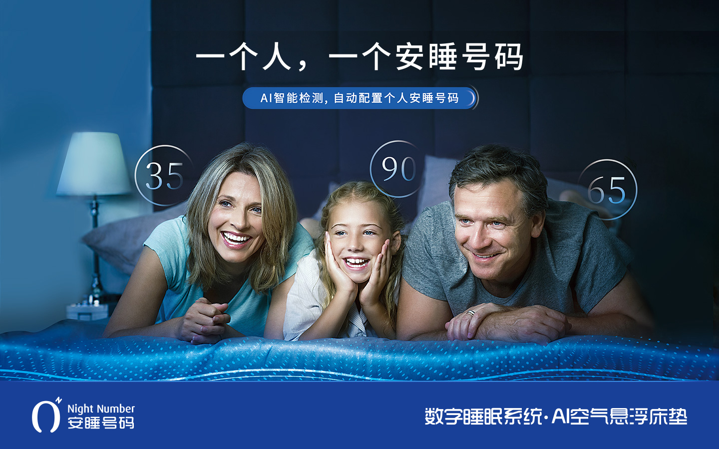 安睡號碼數字睡眠系統與ai空氣懸浮智能床墊賣點海報宣傳廣告設計